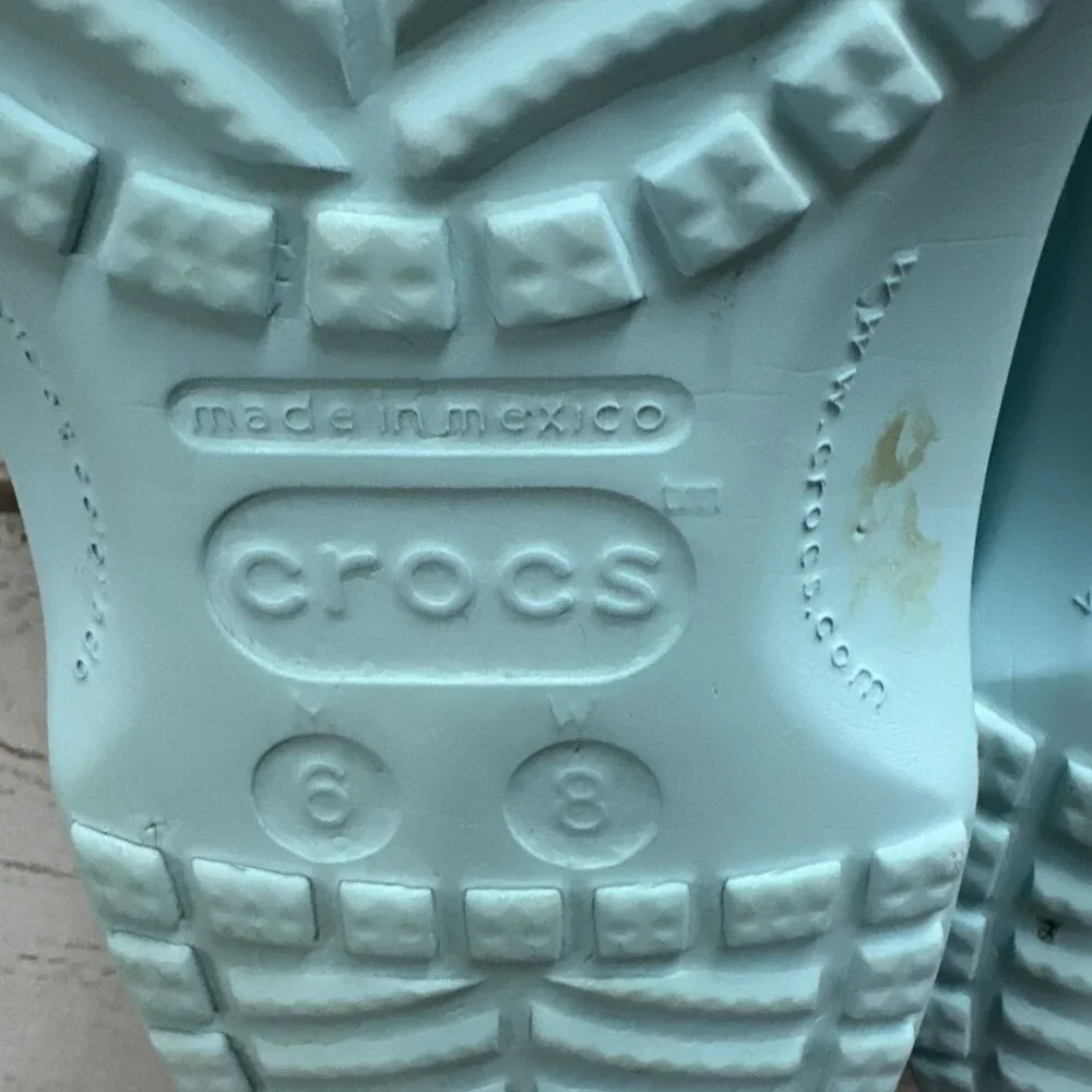 CROCS Unisex‎ Light Blue Robins Egg Pattern Classic Clog MENS 6 WOMEN 8